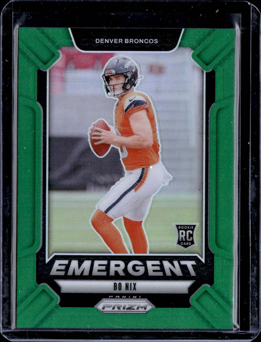 2024 Panini Prizm #3 Bo Nix Emergent Green Prizm