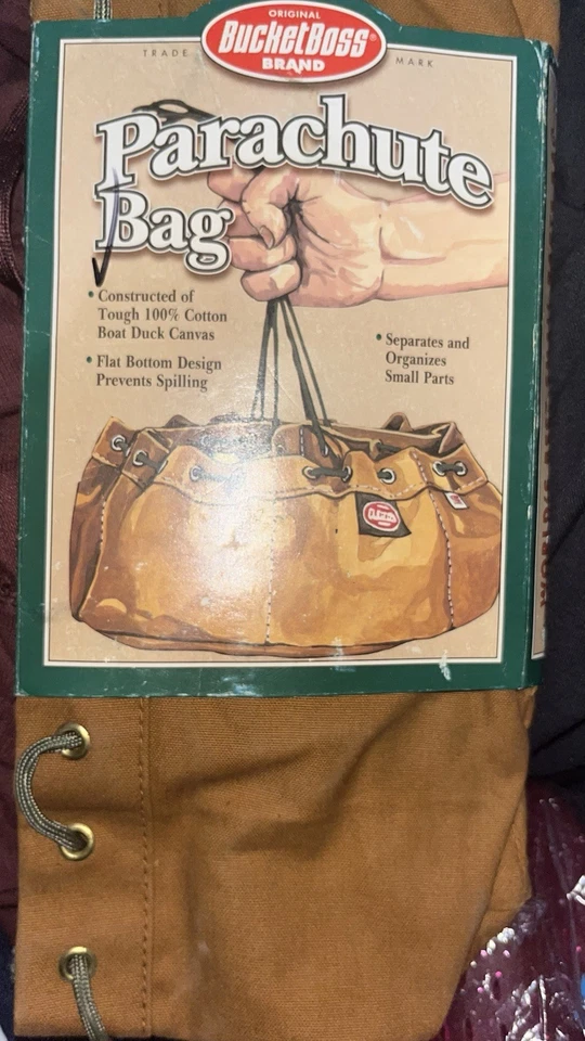 Bucket Boss Vintage 1997 Parachute Bag,100% Cotton Duck Canvas,Flat Bottom - Image 3 of 4