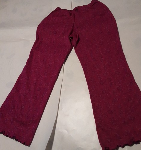 American Girl Girls Pink Elastic Waist Floral Paisley Pants S - Picture 6 of 8