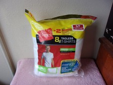 BRAND NEW Men  s SIZE SMALL 34-36 Hanes 8pk WHITE Tagless CREW-neck T-shirts