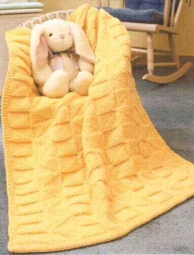 baby blanket beginner easy knit Aran knit knitting pattern COPY a19 - Picture 1 of 1