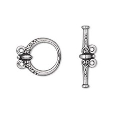 2 strand made in USA Fancy Antique Silver pewter Toggle clasps-jewelry supplies