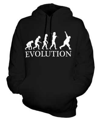 CRICKET BOWLER EVOLUTION OF MAN UNISEX HOODIE MENS WOMENS LADIES GIFT BOWLING