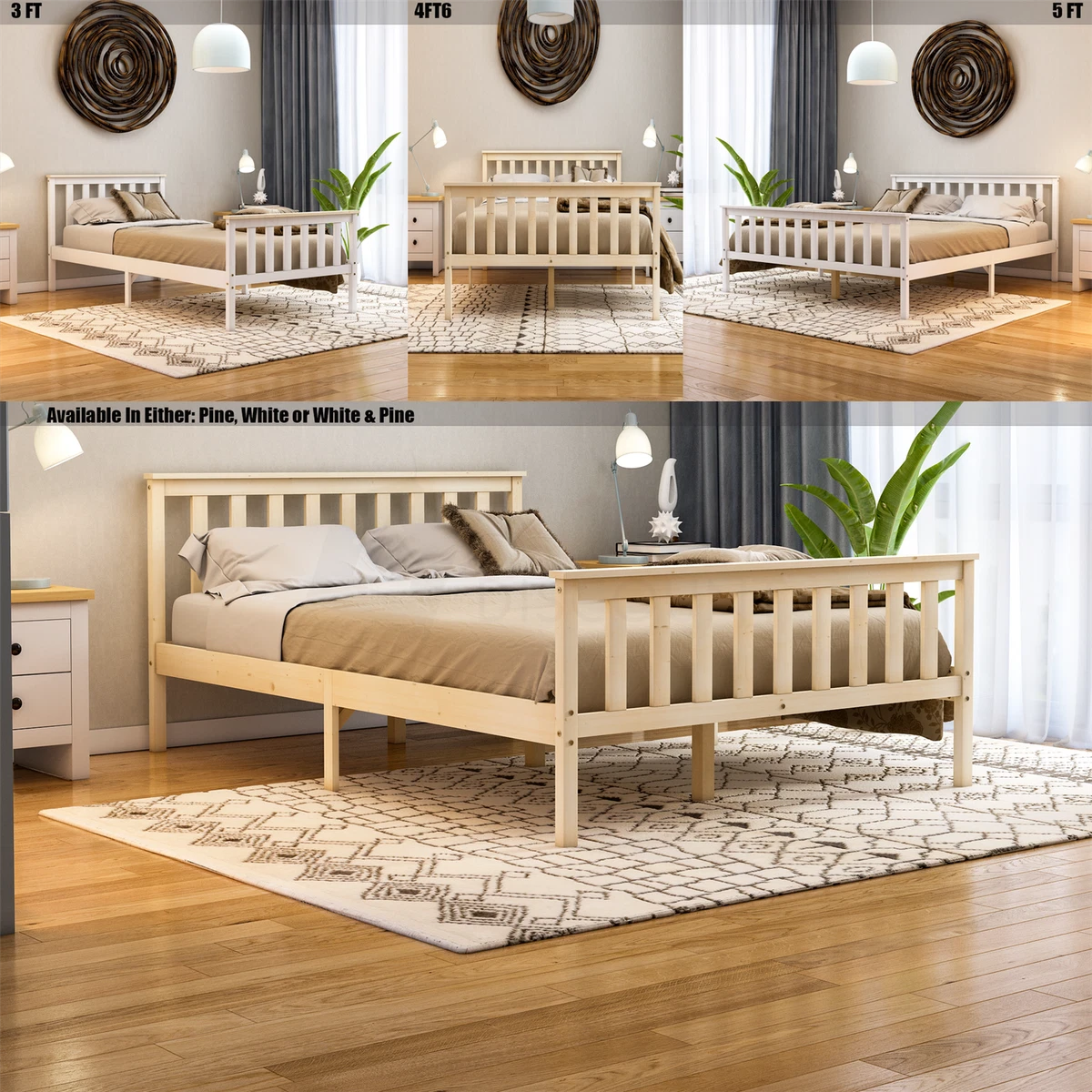 Simple light wood bed cheap frame