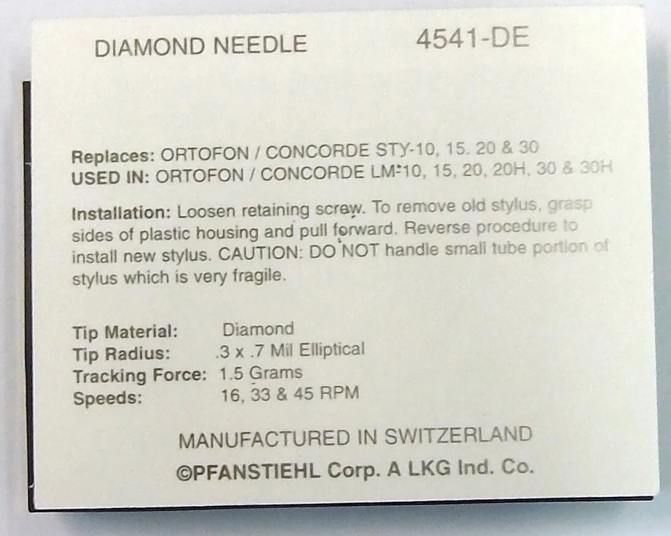Tocadiscos Stylus Ortofon Concord OM-10 OMP-10 STY-5 STY-10 STY-15 STY-20 4541-DE Foto 2 de 2