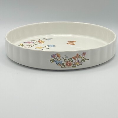 Aynsley HyStyle Cottage Garden 8'' Quiche Bowl Baker Oven to Table Flowers