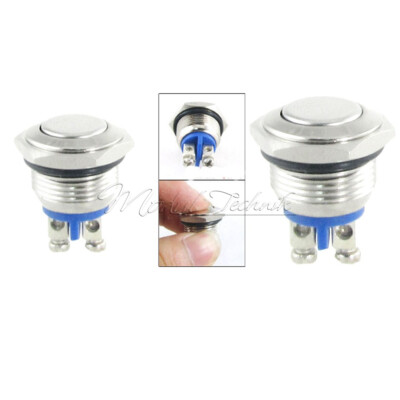 1/2/5/10PCS 16mm Start Button Momentary Stainless Steel Metal Push Button