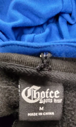 Choice Sportswear Jacket (M) Black/Blue Hood. Snap Up. Polyester image 4