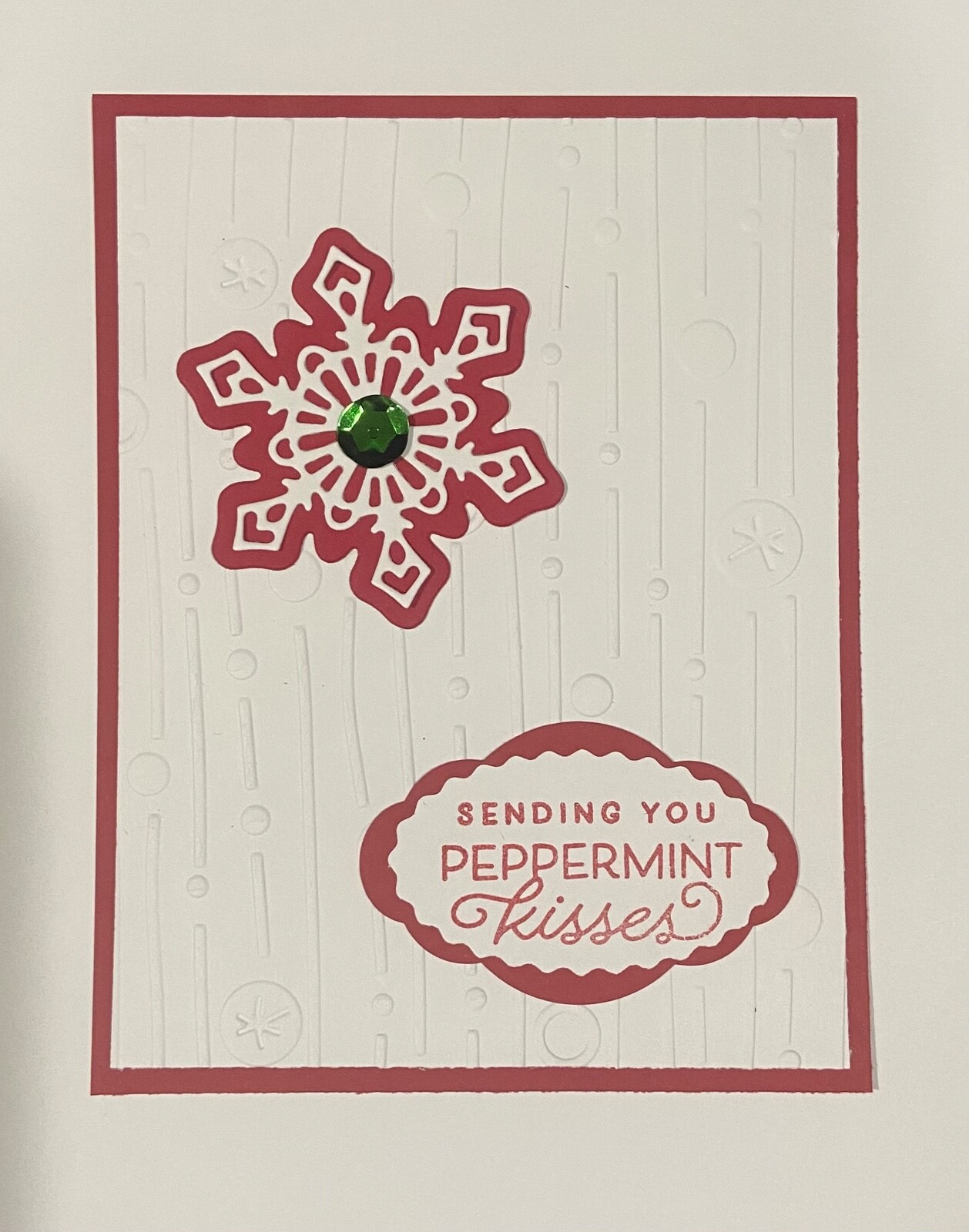 Frosted gingerbread Christmas peppermint card kit of 10 made w/ Stampin' Up!