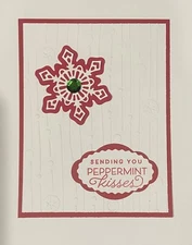Frosted gingerbread Christmas peppermint card kit of 10 made w/ Stampin' Up!