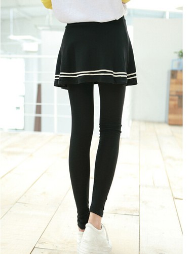 Pantaloni donna leggings nero con gonna marinara leggings stretch 2008 |  eBay