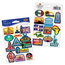 Around The World Passport Stickers Landmarks International Decorations