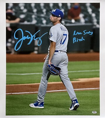 JOE KELLY SIGNED DODGERS 20X24 POUTY FACE CANVAS 