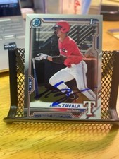 Aaron Zavala Autographed Signed 1st Bowman Chrome Card Texas Rangers Rookie