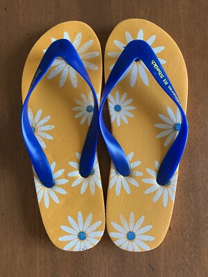 Women B.Sport Beach Colorful Floral Orange FlipFlop Comfort Casual Thong Sandals