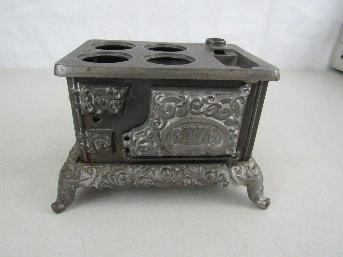 Vintage Rival Cast Iron Antique Miniature Toy Wood Stove-Missing parts |  eBay