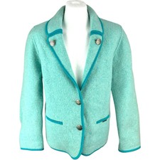Giesswein Jacket Medium Size 12 Ladies Green Wool Medium Made In Austria M