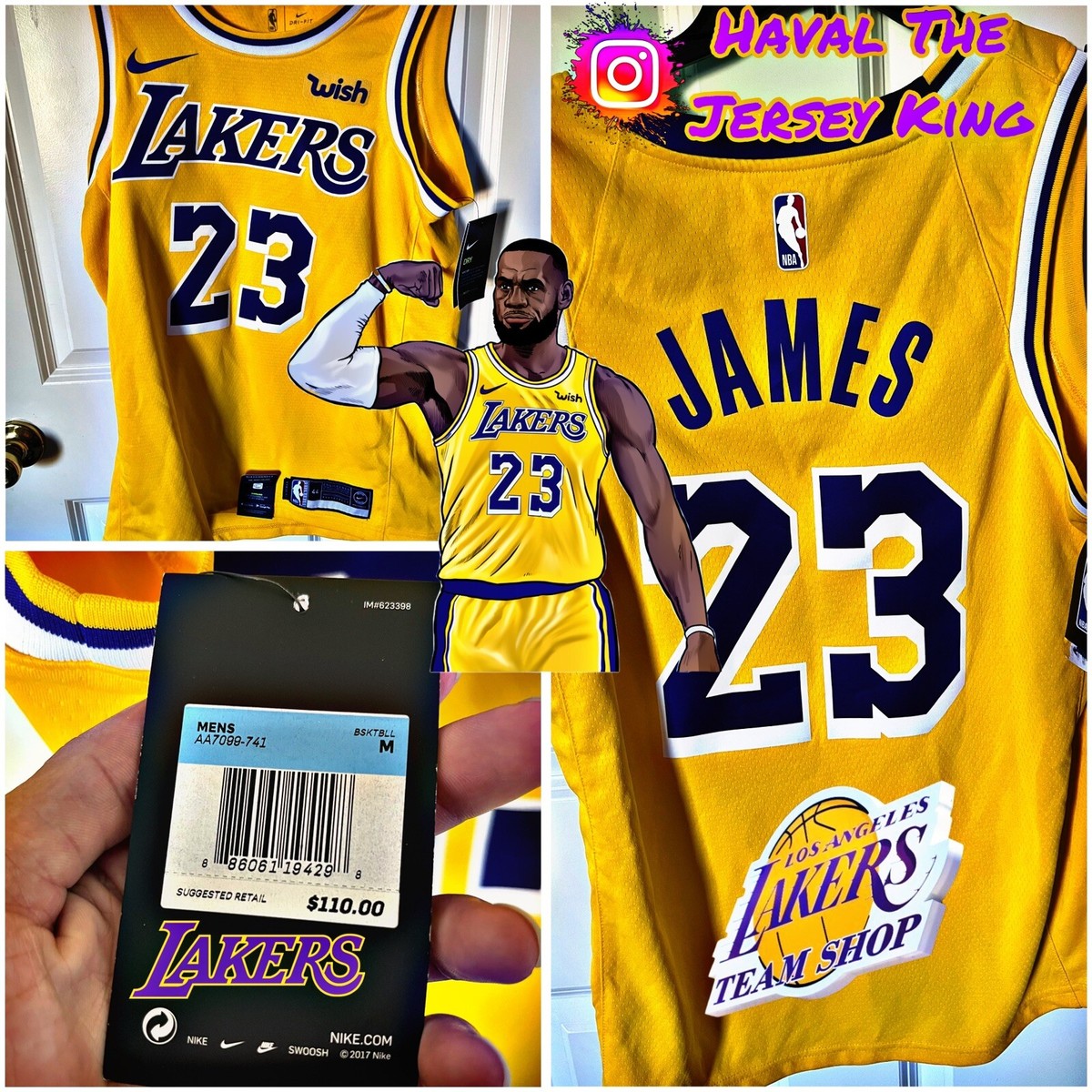 Los Angeles Lakers LeBron James #23 Icon Gold Swingman Jersey With