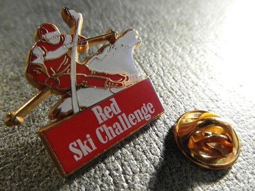 Pin's Arthus Bertrand - Sports D'hiver - Série Ski Modèle Rose - Vintage