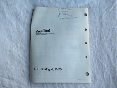 1973 Ken-Tool tool catalog K470 brochure | eBay