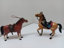 Lot Of 2 Vintage 1960s Plastic Horses Figure Hong Kong