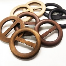 1pc Wooden Belt Buckle Round Wood Replacement Buckle 50mm Retro Decor Round