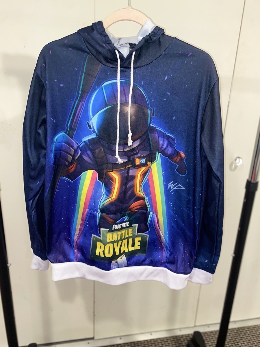 Fortnite Graphic Hoodie Men's Large Battle Royale Astronaut Sweatshirt SZ L