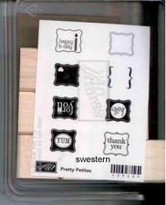 Stampin Up Pretty Petites Stamp Set NEW Wood UM Hello Thank You Yum Happy B-day
