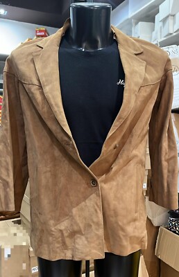 Echtes Leder Jacke aus Echtem Leder Gebraucht Frau GR. S Brown XYM576L