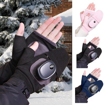 1 Paar beheizte USB-Handschuhe, beheizte USB-wiederaufladbare fingerlose Handsch