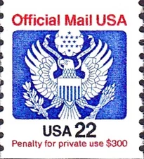 US #O136 MNH 1993 22c Stylized Eagle Shield Arrow Stars Official Mail Coil