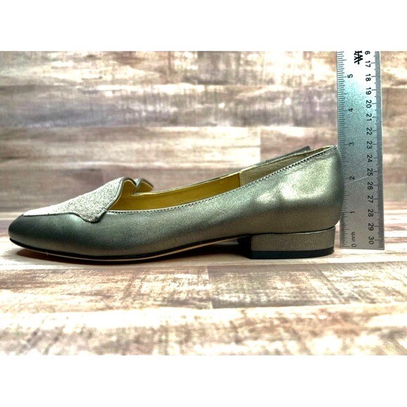 VANELI squared toe metallic silver flat slip on s… - image 4
