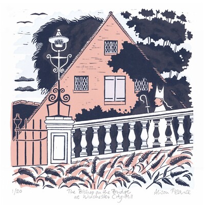 'The Bishop on the Bridge' original limited edition print by Alison Pearce