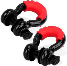 Black 3/4" Heavy Duty Off Road Shackle Ring Break Strength With 7/8'' Screw Pin