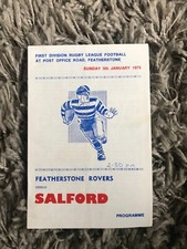 Featherstone v Salford rugby league programme 1974/75 Season