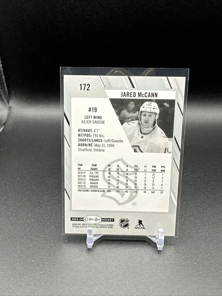 2023-24 O-Pee-Chee OPC #172 Jared McCann, Seattle Kraken HOCKEY CARD - Image 2 of 2