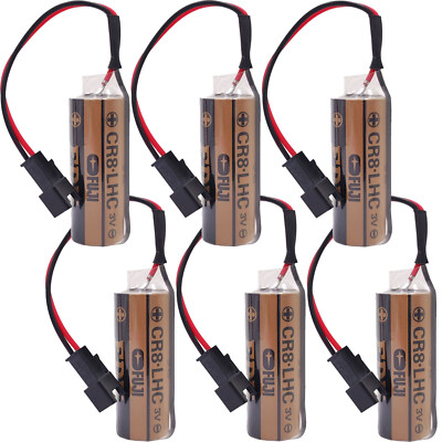 6Pcs FUJI FDK CR8.LHC 17450 3V CR8-LHC Battery for Toto Flush Valve with Plug