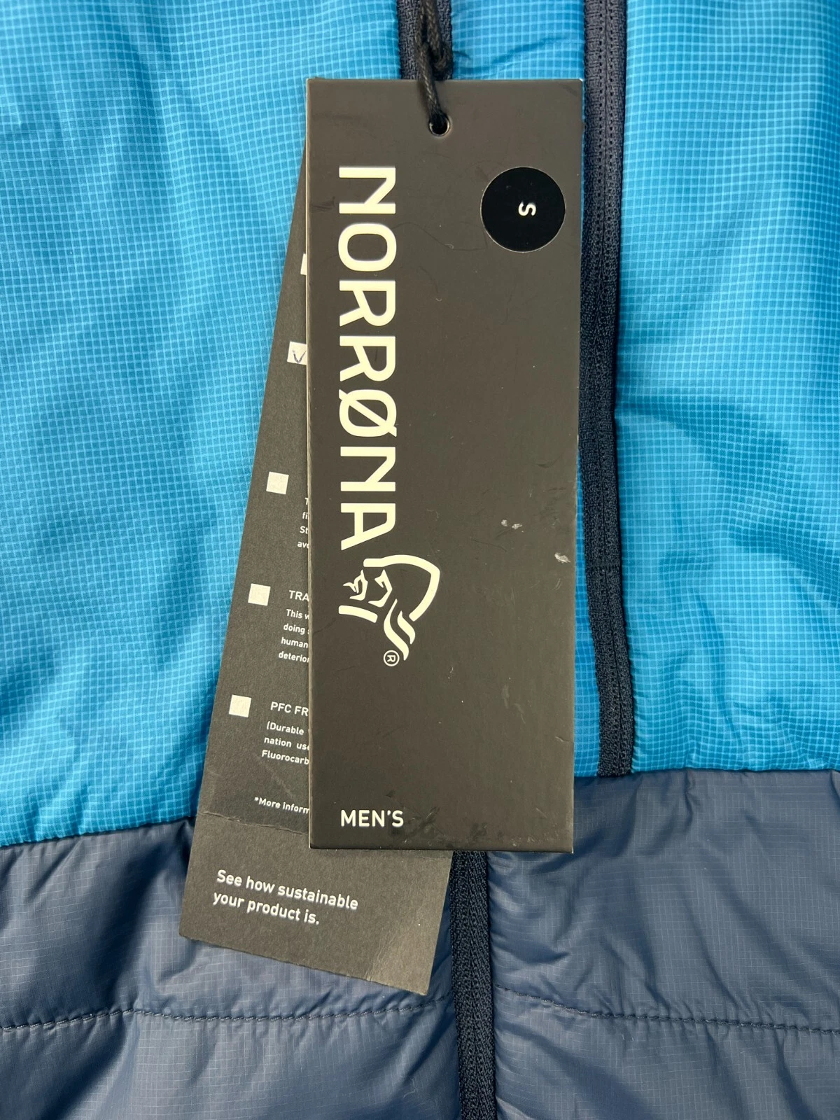 Norrona Mens Jacket Falketind Thermo60 Hooded Hawaiian Surf/Indigo Outdoor Small image 15