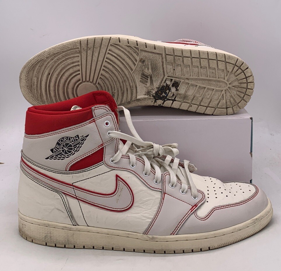 Nike Air Jordan 1 Retro OG High Phantom White Red Suede 555088-160