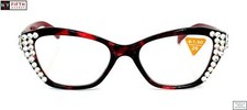 Jane, Bling Women Reading Glasses w Clear European Crystals 1.5 2 2.5 3
