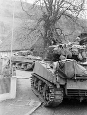 WW2 WWII Photo World War Two / US Army M4 Sherman Tanks in Action Germany 1945