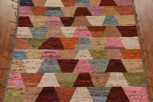 Geometric Moroccan Oriental Square Rug 9x9 Wool Hand-knotted Room Size Rug - Picture 4 of 18