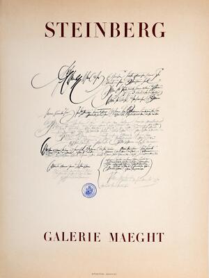 Saul Steinberg, Galerie Maeght, Lithografie Poster 1960 (25 x 18,5 Zoll)