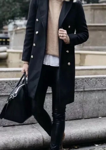 Topshop Black Trench Military Winter 