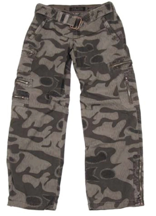 US Cargo Pants "Combat" Woman Prewashed Gray Camo Cargo Pants Gr XS