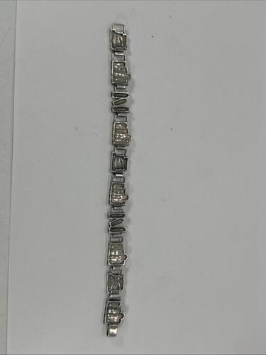 Vintage 925 Sterling Silver Dakota West Enamel Stack Book Librarian Bracelet 7” - Picture 8 of 13