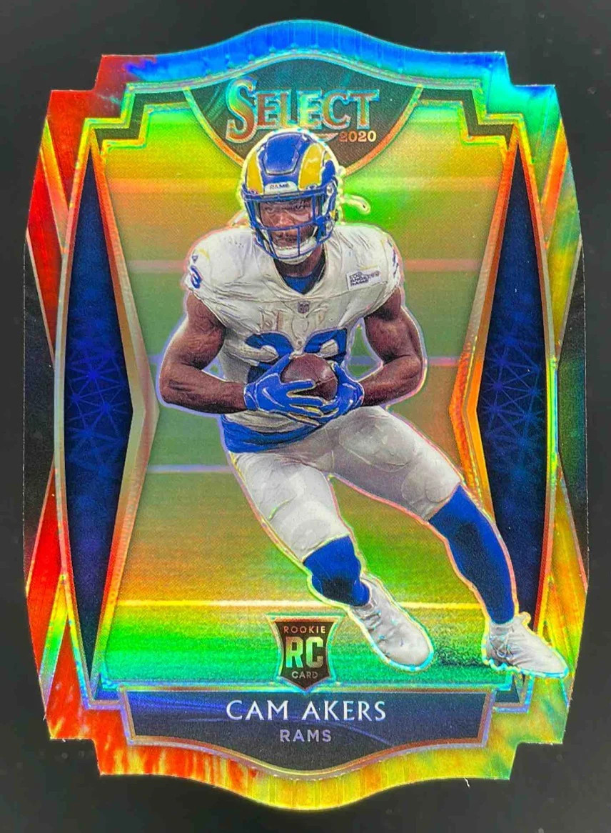 2020 Panini Select Tie Dye Prizm Die Cut #155 Cam Akers RC Premier Level /25