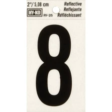 Hy-Ko Vinyl 2 In. Reflective Adhesive Number Eight RV-25/8 Pack of 10 Hy-Ko