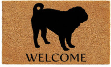 pug doormat coir 17 x 29 natural black non slip door mat outdoor entry rugfloorz