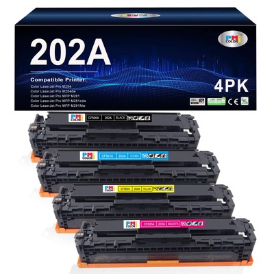 202A Toner Cartridges - 4 Pack Replacement for HP Color Laser Pro M254dw MFP ...